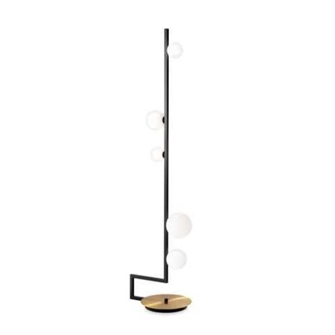 BIRDS PT5 stojací lampa 5x G9 LED 3W 370lm 3000K 160cm IP20, černé/mosazné 5