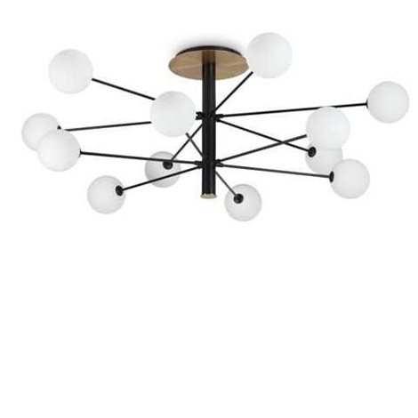 COSMOPOLITAN PL12 stropní přisazené svítidlo 12x G9 LED 3W 370lm 3000K 145cm IP20, černé/mosazné 4