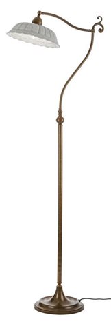 ANITA stojací lampa 1x E27 15W bez zdroje 170cm IP20, mosaz/bílé 1