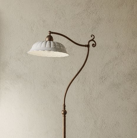 ANITA stojací lampa 1x E27 15W bez zdroje 170cm IP20, mosaz/bílé 2