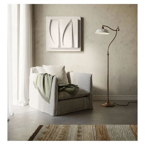 ANITA stojací lampa 1x E27 15W bez zdroje 170cm IP20, mosaz/bílé 3