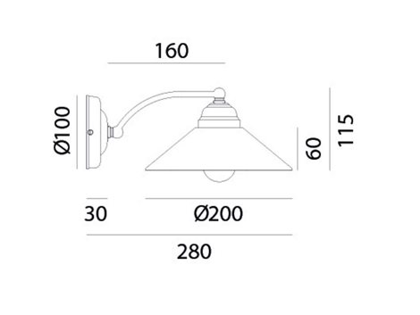 212.17.OV Svítidlo nástěnné 1x10W E14 230V staro-mosaz 2