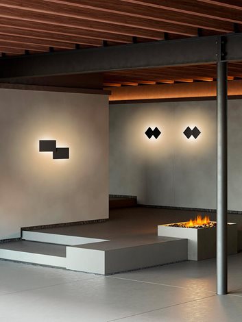 Puzzle Double Square přisazené svítidlo LED 30W 3700lm 3000K IP20, černé 3