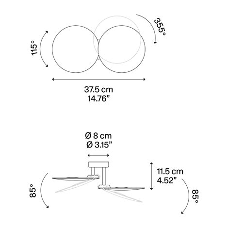 PUZZLE-ROUND DOUBLE přisazené svítidlo LED 30W 3700lm 3000K IP20, měděný bronz 4