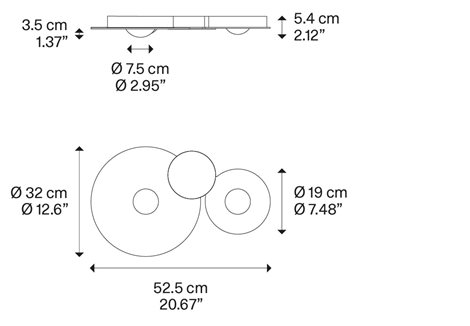 BUGIA DOUBLE přisazené svítidlo LED 30W 2710lm 3000K IP20, bílé 2