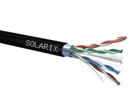 SXKD-6-FTP-PE Kabel Solarix CAT6 FTP PE venkovní černý 500m/cívka