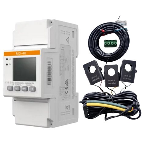 Třífázový elektroměr Solax M3-40, včetně CT 100A /40 mA, nepřímé měření