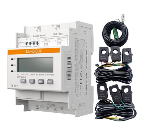Třífázový elektroměr Solax M3-40-Dual, bez CT, nepřímé měření