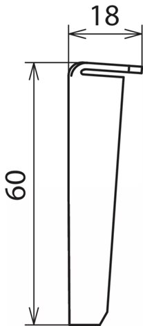 102019 Klínek 60x24x1,5mm, nerez, pro betonový podstavec 2
