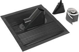 105245 Set pro průchod střechou černý s hliníkovou střešní taškou pro trubky D 38-60mm