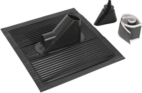 105245 Set pro průchod střechou černý s hliníkovou střešní taškou pro trubky D 38-60mm 1