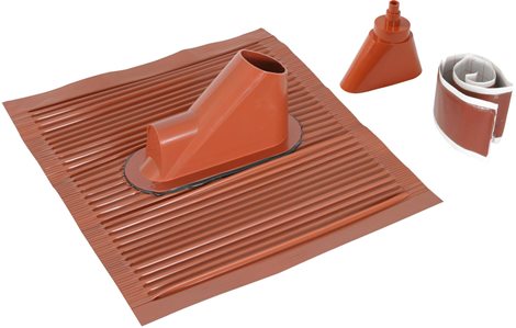 105246 Al průchodka střešní červená, taška 450x500,těsnění 600x80,sklon střechy 24-53st. 1