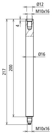 107496 Sada prodlužovacích tyček pro betonové podstavce 4x 16x200mm nerez pro čtyřramenné stativy 2