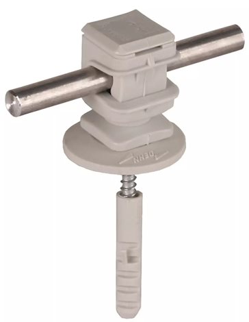204120 Podpěra vedení DEHNsnap, plast šedý pro prům. 8mm, s hmoždinkou 8mm a vrutem 1