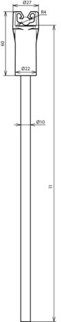 253315 DEHNiso-DLH distanční vzpěra D 10mm pro prům. 8mm L 280mm GFK/PE 2