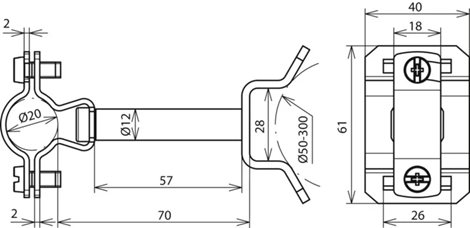 275444 HVI-Ex P70 holder NIRO pro vodič D 20mm 2
