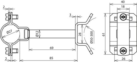 275454 HVI-Ex P85 holder NIRO pro vodič D 27mm 2