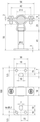 275460 HVI light plus Ex W55 držák pro vodiče Ø 18mm 2
