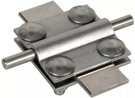 318239 Křížová svorka nerez (V4A), pro prům. 8-10/pásek 30mm 1