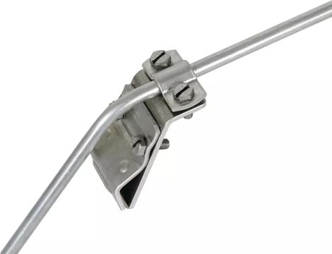 338001 Okapová svorka Al pro zaoblení 13-25mm s dvoušroubou příložkou pro prům.Rd 7-10mm 1
