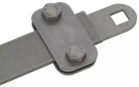380129 KS B11.11 FL30X4 V2A Svorka nerez se čtvercovým otvorem D11mm pro pásek 30x4mm 1