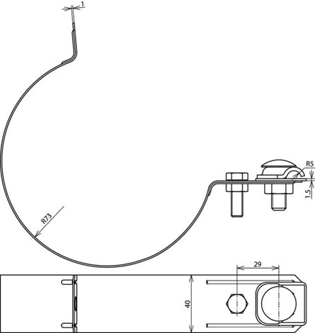 420207 Třmen na okapovou rouru D 100mm, Cu-FeZn 2