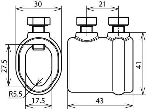 450011 Zkušební svorka/objímka, pro prům. 16/7-10mm odlitek Zn uzavřené provedení 2