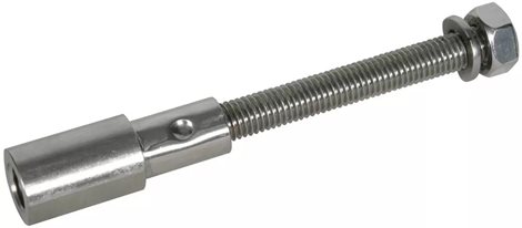 478699 Závitový adaptér M10/10, l 130 mm, nerez (V4A)s maticí a pérovou podložkou, pro uzemňovací bo 1