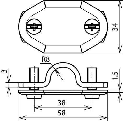 480004 Štítek pro označení svodu (bez čísla), Al pro prům. 16mm 2