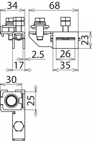 540122 UNI-KS-připojovací svorka  Nerez (V4A) pro  Ø6-10mm 2