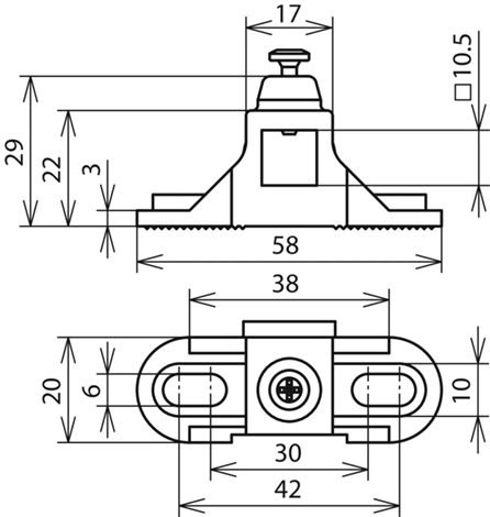 563014 Úchyt pro lištu PA 10x10mm, plast šedý 2