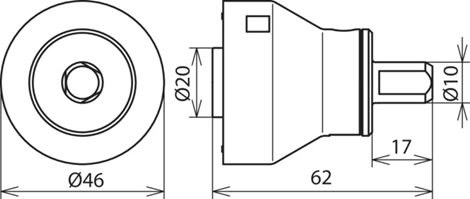 597139 HVI-head holder, madlo s bajonetem pro uchycení řezacích hlav HVI-head 2