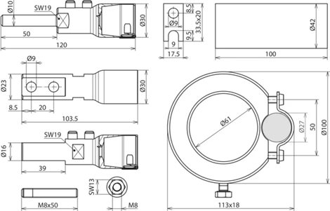 819149 Sada připojovacích prvků pro vodič HVI-power long- D 27mm černý 2