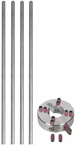 819185 Upevňovací set pro stranový jímač 4 jímače  Alu D=10mm L=1030mm 1