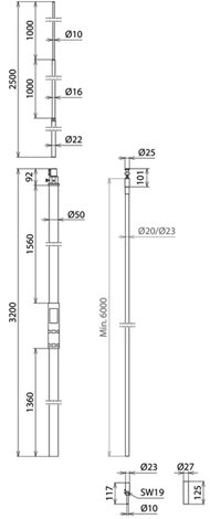 819338 Vodič HVI D 23mm s nosnou trubkou 2