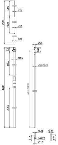 819438 HVI-SET -jímač 4700/2500mm + 6m HVIlong šedé 23mm 2