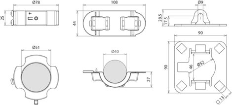 819642 Upevňovací sada pro HVI light plus pro podpůrné trubky Ø 40 mm 2