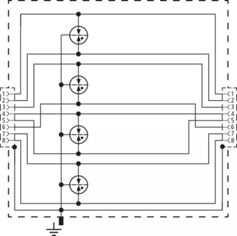 929126 Svodič přepětí DEHNpatch se dvěma konektory RJ46 Do 100Mhz, 1A 3