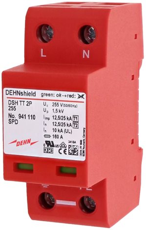 941110 Základní kombinovaný svodič přepětí DEHNshield pro jednofázové TT a TN systémy 1