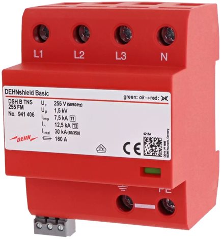 941406 DSH B TNS 255 FM Aplikačně optimalizovaný kombinovaný svodič DEHNshield B 1