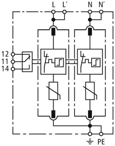 942205 Svodič přepětí Typ 2+3 DEHNguard MP FM 1fázový Uc 275V TN sítě 2