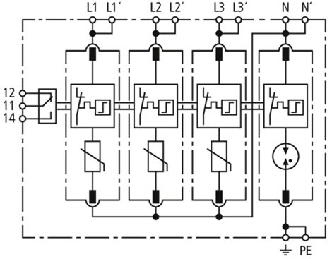 942315 Svodič přepětí typ 2 DEHNguard MP 4-pólový Uc 275V pro TT- a TN-S systémy 4