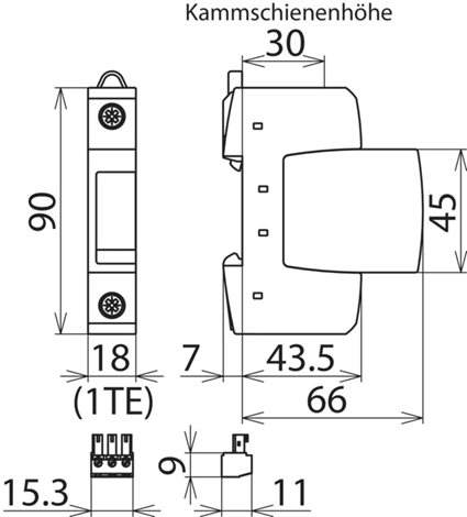 952090 Svodič přepětí DEHNguard S FM 1-pólový, Uc 275V AC, s modulem dálkové signalizace 2