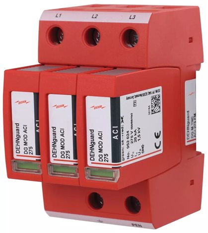 952330 Svodič přepětí DEHNguard M 3-pólový, Uc 275V AC, s modulem ACI technologie 1