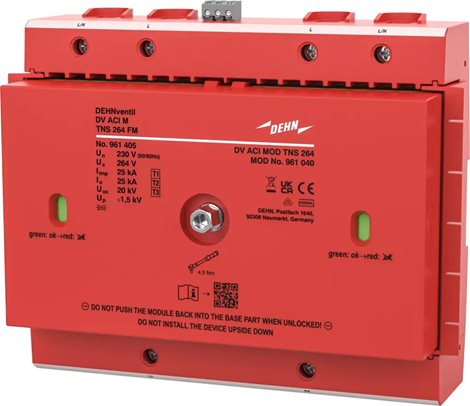 961405 Kombinovaný svodič Typ 1+2+3 DEHNventil ACI, 4-pólový pro sítě TN-S s FM 1