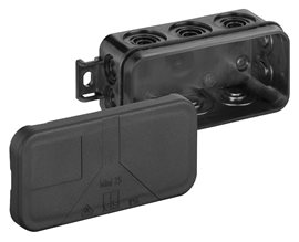 Mini 25-L/sw Spojovací krabice IP55 89 x 43 x 38 mm s úchyty černá