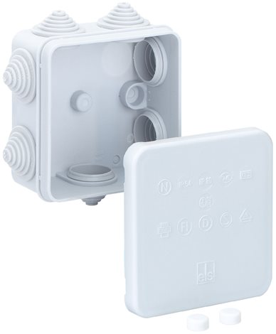 HP 80-L Krabice z tvrz.plastu IP55 85 x 85 x 42 mm stupňovité vývodky
