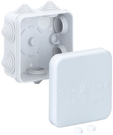 HP 90-L Krabice z tvrz.plastu IP55 90 x 90 x 45 mm stupňovité vývodky