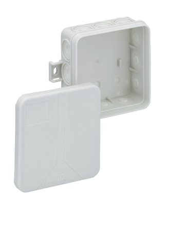i 12 - Prázdná šedá spojovací krabice IP55 85 x 85 x 37 mm s úchyty