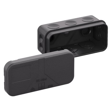 2K-Mini-L/sw ČERNÁ krabice rozbočovací IP55 89x43x38mm